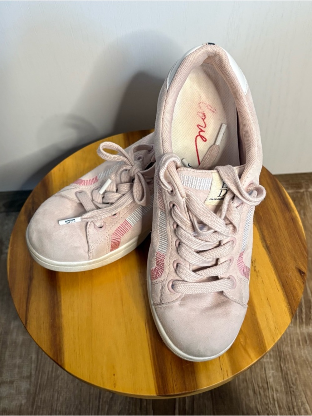 Ellen Degeneres Blush Pink Lace-Up Women's Sneakers Athleisure